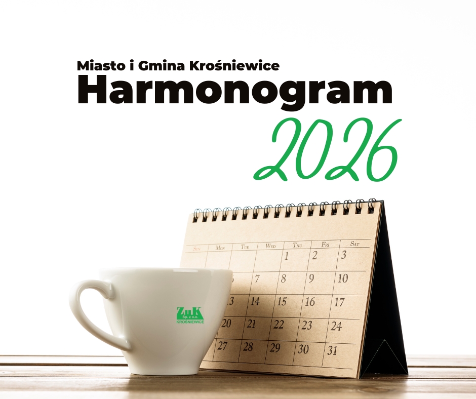 Harmonogram odbioru odpadów na rok 2026 - Miasto i Gmina Krośniewice